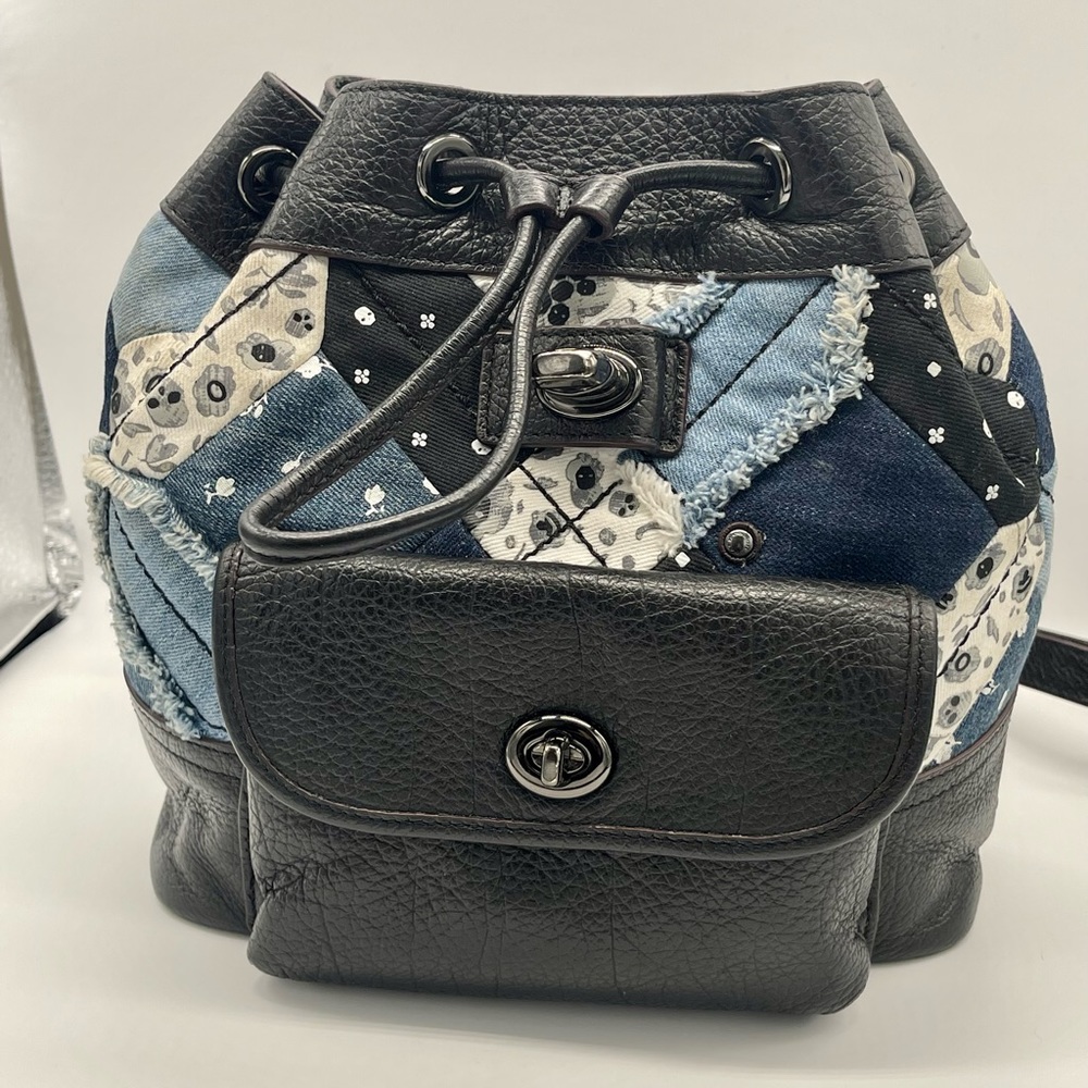 Small Coach Multi Blue Patch Backpack - image 5